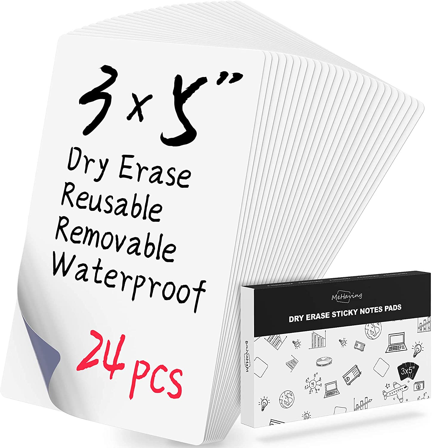 Mehaving Dry Erase Sticky Note Pads 3x5