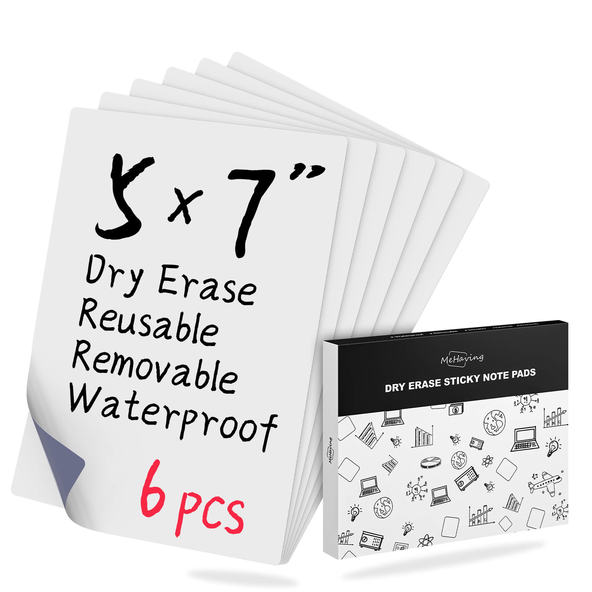 Mehaving Dry Erase Sticky Note Pads 5x7